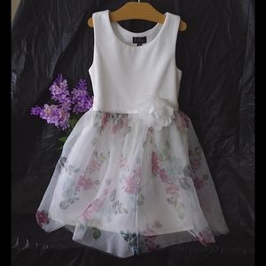 Lilt girls white and floral dress size 6